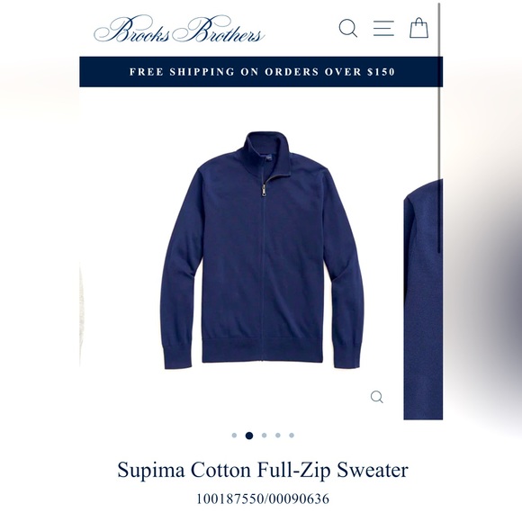 Brooks Brothers Supima cotton half-zip - Picture 2 of 2